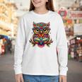 Owl With Glasses And Book Reading Youth Long Sleeve Tee Owl With Glasses And Book Reading Youth Long Sleeve Tee