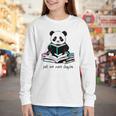 Panda Reading Chapter Books Youth Long Sleeve Tee Panda Reading Chapter Books Youth Long Sleeve Tee