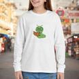 Professional Bookworm Reading Lover Cute Worm Glasses Book Youth Long Sleeve Tee