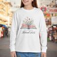 Quote New Chapter Begins Retired 2025 Floral Open Book Youth Long Sleeve Tee Quote New Chapter Begins Retired 2025 Floral Open Book Youth Long Sleeve Tee