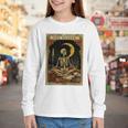 The Reader Tarot Card Book Lover Skeleton Art Goth Style Youth Long Sleeve Tee