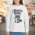 I Require Books Raccoon Reading For Book Lovers Youth Long Sleeve Tee