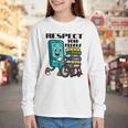 Respect Elders Cellphone Pushing Books In a Wheelchair Youth Long Sleeve Tee Respect Elders Cellphone Pushing Books In a Wheelchair Youth Long Sleeve Tee