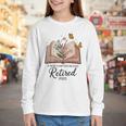 Retired 2025 A New Chapter Begins Retirement Teacher Book Youth Long Sleeve Tee Retired 2025 A New Chapter Begins Retirement Teacher Book Youth Long Sleeve Tee