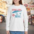 Retro Book Girl Summer Beach Vacation For Book Lover Youth Long Sleeve Tee Retro Book Girl Summer Beach Vacation For Book Lover Youth Long Sleeve Tee