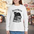 Salem Witch Book Club Bookish Halloween Cat Women Youth Long Sleeve Tee
