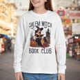 Salem Witch Book Club Bookish Retro Halloween Cat Youth Long Sleeve Tee Salem Witch Book Club Bookish Retro Halloween Cat Youth Long Sleeve Tee