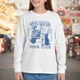 Sarcastic Anti Social Book Club Cat Skull Book Lover Youth Long Sleeve Tee Sarcastic Anti Social Book Club Cat Skull Book Lover Youth Long Sleeve Tee