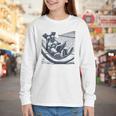 Schnauzer Hammock Reading Book Schnauzer Glasses Youth Long Sleeve Tee