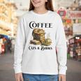 Sleeping Cat And Books With Coffee Lover Youth Long Sleeve Tee