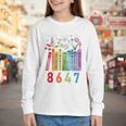Subtle Floral Foxglove Daisy Tulip Book Lover Youth Long Sleeve Tee