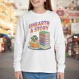 Unearth A Story Cute Turtle Reading Books Librarian Youth Long Sleeve Tee Unearth A Story Cute Turtle Reading Books Librarian Youth Long Sleeve Tee