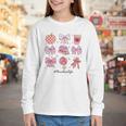 Valentine Teacher Cute Bows Apple Globe Pencil Books Art Youth Long Sleeve Tee Valentine Teacher Cute Bows Apple Globe Pencil Books Art Youth Long Sleeve Tee