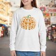 Vintage Book Pumpkin Autumn Fall Librarians Bookworm Teacher Youth Long Sleeve Tee