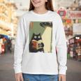 Vintage Japanese Cat Book Lovers UFO Alien Abduction Cat Dad Youth Long Sleeve Tee Vintage Japanese Cat Book Lovers UFO Alien Abduction Cat Dad Youth Long Sleeve Tee