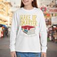 Wake Up Smarter Librarian Book Stack Premium Tri-Blend Youth Long Sleeve Tee