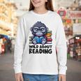 Wild About Reading Book Lover Gorilla Youth Long Sleeve Tee