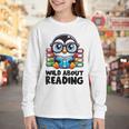 Wild About Reading Book Lover Penguin Youth Long Sleeve Tee