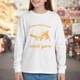 Woman Survives On Books Yarn Knitting Crochet Premium Tri-Blend Youth Long Sleeve Tee