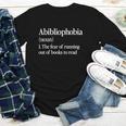 Abibliophobia Definition Reading Book Worm Reader Youth Long Sleeve Tee