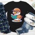 Adorable Book Lover Mallard Duck With Reading Glasses Cute Youth Long Sleeve Tee
