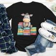 Adorable Donkey With Heart Sitting On Colorful Book Stack Youth Long Sleeve Tee