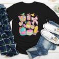 Apple Disco Pencil Books Bow Teacher Student Back To School Youth Long Sleeve Tee
