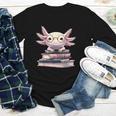 Axolotl Books Readsalotl Reading Bookworm Kawaii Axolotl Youth Long Sleeve Tee