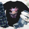 Axolotl Bookworm Reading Book Kawaii Graphic Youth Long Sleeve Tee