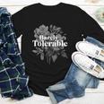 Barely Tolerable Shirt Floral Book Lover Quote Bookish Youth Long Sleeve Tee