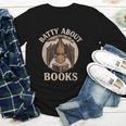 Batty About Books Reading Book Lover Men Women Distressed Youth Long Sleeve Tee