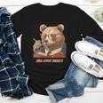 Bear Reading Book Glasses Library Zoo Teacher School Animal Youth Long Sleeve Tee