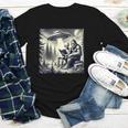 Bigfoot With Alien Reading A Book Bigfoot And UFO Youth Long Sleeve Tee