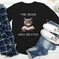 The Book Was Better Literature Teacher Reading Cat Lover Youth Long Sleeve Tee