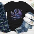 Book Lover Dragon Reading Cool Fantasy Women Girls Kids Men Youth Long Sleeve Tee