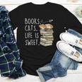 Book Lovers Books Cats Life Is Sweet Cat Lover Youth Long Sleeve Tee