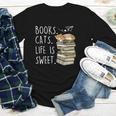 Book Lovers Books Cats Life Is Sweet Cat Lovers Youth Long Sleeve Tee