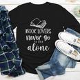 Book Lovers Never Go To Bed Alone Bibliophile Humor Youth Long Sleeve Tee