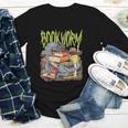 Graphic Book Worm Monster Horror Reading Book Lover Youth Long Sleeve Tee