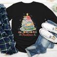 All Booked For Christmas Book Lovers Xmas Tree Lights Youth Long Sleeve Tee