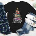 All Booked For Christmas Book Christmas Tree Lights Youth Long Sleeve Tee