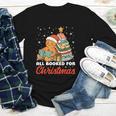 All Booked For Christmas Gingerbread Christmas Tree Book Kid Youth Long Sleeve Tee
