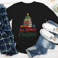 All Booked For Christmas Librarian Reader Xmas Pajama Youth Long Sleeve Tee