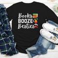 Books Booze And Besties Book Lover Bestie Squad Twinning Youth Long Sleeve Tee