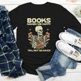 Books Make Me Happy Skeleton Read Reading Librarian Book Youth Long Sleeve Tee