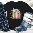 Books Lover Cute Sleepy Cat Relax Reading Vibe Youth Long Sleeve Tee