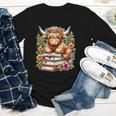 Bookworm Cute Highland Cow Reading Book Youth Long Sleeve Tee