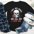 I Buy Her Books And Call Her A Good Girl Skull Rose Bookworm Youth Long Sleeve Tee I Buy Her Books And Call Her A Good Girl Skull Rose Bookworm Youth Long Sleeve Tee