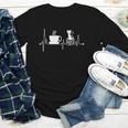 Cat Book Coffee Lover Heartbeat Cat Lover Book Lover Youth Long Sleeve Tee