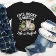 Cats Books And Matcha Life Is Perfect Green Tea Matcha Youth Long Sleeve Tee